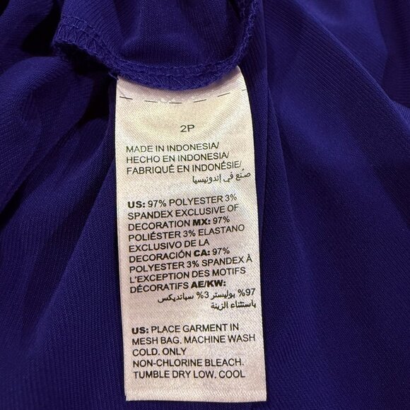 Royal Blue Chicos Fringed-Hem Dress, Size 2P (about petite 12 or large) - Picture 4 of 4